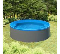Piscina Fuori Terra con Skimmer e Pompa Sospesi 350x90cm Grigia
