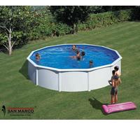 PISCINA TONDA FUORI TERRA "FIDJI" STRUTTURA IN ACCIAIO COLORE BIANCO - Ø350 H120 - KIT350ECO