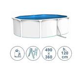 Piscina fuori terra in acciaio ACQUAMARINA bianca 490x360x120 cm