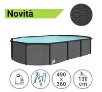 Piscina fuori terra in acciaio GREY POOL 490x360x130 cm