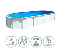 Piscina fuori terra in acciaio WHITE POOL 610x360x130 cm