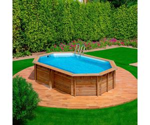 Piscina fuori terra in legno Gre Canelle 2 ovale 535x335x117 cm