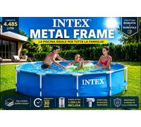 Piscina Fuori Terra Rotonda H76x305cm Con Pompa A Filtro Intex Frame