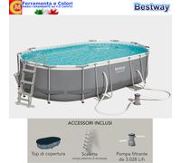 Piscina Fuori Terra Ovale 488x305xH107 Bestway Power Steel Pro Max Set Completo