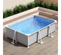 Piscina Fuori Terra Per Bambini E Animali Domestici, Piscina Da Esterno Rettangolare, Piscina Per Bambini Cani Pieghevole, Piscina Non Gonfiabile Con Supporto Robusto(300x201x66cm/118x79x26in)