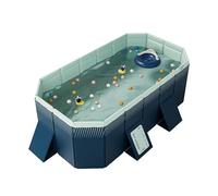 Piscina fuori terra pieghevole con 2 scarichi per una facile installazione - Non gonfiabile per esterni, per adulti, bambini e animali domestici