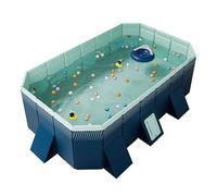 Piscina fuori terra pieghevole con 2 scarichi per una facile installazione - Non gonfiabile per esterni, per adulti, bambini e animali domestici