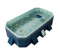 Piscina fuori terra pieghevole con 2 scarichi per una facile installazione - Non gonfiabile per esterni, per adulti, bambini e animali domestici