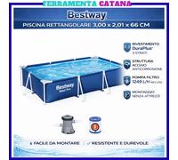piscina fuori terra rigida rettangolare da esterno giardino per bambini BESTWAY