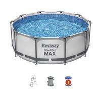 Piscina Fuori Terra Tubolare Bestway Steel Pro Max 305x100 cm con Scala 76x119x163 cm | Pompa Filtro a Cartuccia da 1.249 L/H