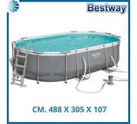 Piscina fuoriterra fuori terra ovale gobestway steel pro 488x305x107 56448