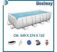 Piscina fuoriterra fuori terra rettangolare gobestway steel pro 549x274x12 56465