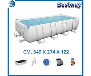 Piscina fuoriterra fuori terra rettangolare gobestway steel pro 549x274x12 56465