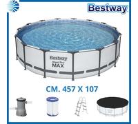 Piscina fuori terra rotonda Bestway Steel Pro Max 56488 457x107 cm con pompa