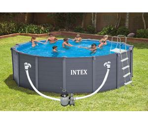 PISCINA FUORITERRA INTEX GRAPHITE FUORI TERRA RIGIDA ROTONDA CM 478X124H 26384
