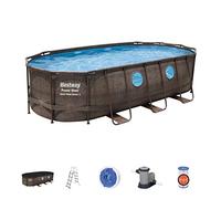 Piscina fuoriterra Ovale BESTWAY Modello Power Steel Swim Vista Series con Oblò, Cm. 549x274x122, Capacita' 13.430 Litri