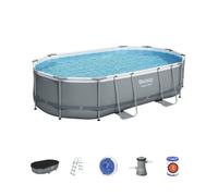 Bestway Power Steel 56448 piscina fuori terra Piscina con bordi Piscina ovale 10949 L Blu, Grigio