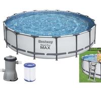PISCINA FUORITERRA TONDA CON TELAIO D.457 H.122 CON POMPA ART.56438 PISCINE