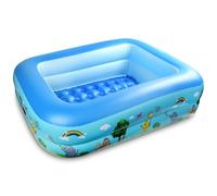 Piscina Gonfiabile, 108 x 80 x 28 CM Piscina Gonfiabile Bambini, Piscina per Bambini, Piscinas 2 Anelli, Piscina Baby Rettangolare, per Cortile, Giardino, Interno, Esterni