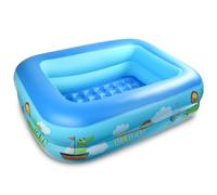 Piscina Gonfiabile, 108 x 84 x 30 CM Piscina Gonfiabile Bambini, Piscina per Bambini, Piscinas 2 Anelli, Piscina Baby Rettangolare, per Cortile, Giardino, Interno, Esterni