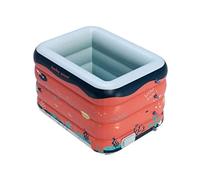 Piscina Gonfiabile Antiscivolo Piscina gonfiabile piscina automatica imbottitura piscine da nuoto 4 anello fuori terra Feste Estive(Rot,120 * 90 * 75cm)
