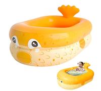 Piscina Gonfiabile Bambini, Piscinetta Gonfiabile Bambini, Globefish Piscina Gonfiabile Neonato Spiaggia con Fondo a Bolle Gonfiabile, Estivi Giardino Esterno Piscinetta Baby-110×90×35cm (Arancione)