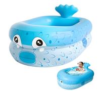 Piscina Gonfiabile Bambini, Piscinetta Gonfiabile Bambini, Globefish Piscina Gonfiabile Neonato Spiaggia con Fondo a Bolle Gonfiabile, Estivi Giardino Esterno Piscinetta Baby-110×90×35cm (Blu)