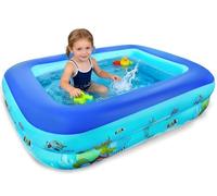 Piscina Gonfiabile Bambini Rettangolare, 120 cm Piscina per Bambini in PVC, Piscina Gonfiabile Rettangolare, Piscine Rettangolari Gonfiabili per Interni ed Esterni, Portatile e Resistente