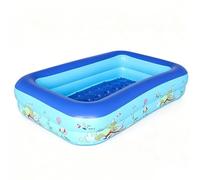 Piscina gonfiabile - Design rettangolare con animali marini di grandi dimensioni e ispessito, in PVC resistente, piscine gonfiabili di dimensioni familiari, struttura resistente alle perdite,