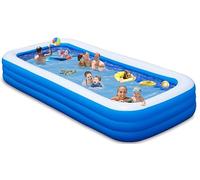 Piscina gonfiabile extra large con pompa, Lylting 401,3 x 188 x 55,9 cm, grande piscina gonfiabile all'aperto per adulti, piscine gonfiabili familiari per cortile, casa, giardino, prato, interni ed
