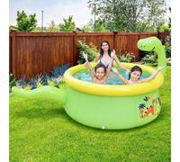 Piscina Gonfiabile Forma Dinosauro per Bambini 175cm con Doccia Spruzzo 1143lt