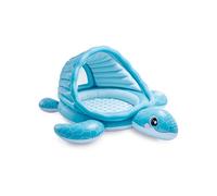 Intex Centro gioco gonfiabile, design tartaruga blu, 218 x 206 x 97 cm, capottina da sole, 100 palline multicolore, finestra trasparente, patch riparazione, piscina per bambini (48677)