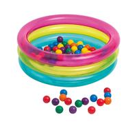 PISCINA GONFIABILE PER BAMBINI 3 ANELLI COLORATI 86X25CM CON SET PALLINE