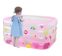 Piscina gonfiabile per bambini: piscina d'acqua per famiglie, robusta struttura in PVC, valvola a prova di perdite, sistema di drenaggio rapido | Piscina da giardino all'aperto resistente per ragazzi