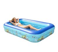 Piscina Gonfiabile - Vasca Sovradimensionata Rettangolare Rinforzata per Palline - Piscina Gonfiabile per Tutta la Famiglia - per Festa Acquatica Estiva in Spazi Interni ed Esterni come Giardino Corti