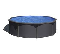 Piscina Gre Louko Acciaio Ø370 x H122 cm Antracite Kit Completo