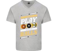 Piscina I Piace A Play With My Balls 9-Ball Uomo Scollo A V Cotone T-Shirt