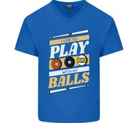 Piscina I Piace A Play With My Balls 9-Ball Uomo Scollo A V Cotone T-Shirt