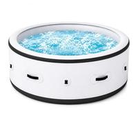 Piscina Idromassaggio Gonfiabile 4-6 Persone Spa Esterno, Vasca 206 cm Con 150 Getti Massaggianti, Riscaldatore Rapido 40°C, Luci LED 6 Colori, Materiale Antiforatura Per Patio Giardino