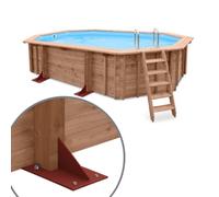 Piscina in legno fuori terra JARDIN PLATFORM 607 liner azzurro