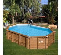 Piscina in legno fuori terra Zafferano 2 620x395x136 cm ovale