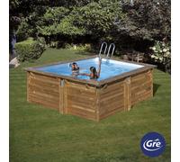 Piscina in legno quadrata wpcarr3 Gre Marrone