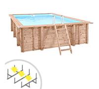 Piscina in legno rettangolare indipendente RIVA CARRE 6x4