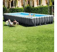 Intex 26374 Piscina Rettangolare, con Pompa a Sabbia Combo, Scaletta Doppia, Telo, 975 x 488 x 132 cm