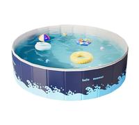 Piscina Non Inflittabile - Piscina Pieghevole Per Bambini | Vasca Da Bagno Portatile A Te-rra Sal-vavita Di Te-rra | Vasca Da Bagno Per Animali Domestici Non Slip Per Bambini Adulti, Blu (120 cm)