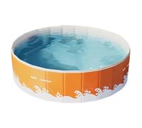 Piscina Non Inflittabile - Piscina Pieghevole Per Bambini | Vasca Da Bagno Portatile A Te-rra Sal-vavita Di Te-rra | Vasca Da Bagno Per Animali Domestici Non Slip Per Bambini Adulti, Arancione(180 cm)