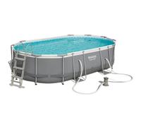 Piscina Ovale Fuori Terra 488x305x107 cm con Telaio e Pompa Filtrante