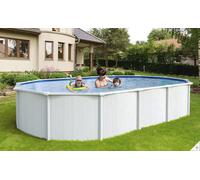 Piscina Ovale in acciaio White Pool 730x360 h130cm Bianco