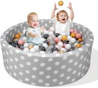 Piscina palline per bambini 90x30 in schiuma morbida rotonda (NO Palline) grigio
