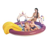 Piscina Parco Giochi Unicorno per Bambini Play Center con Scivolo e Spruzzo